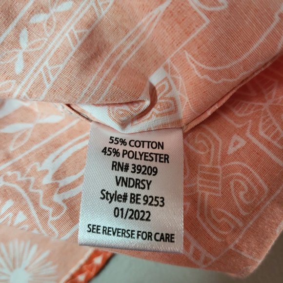 New Burnside Men's Size Medium Shirt Orange Button Short Sleeve Comfy Top - Picture 7 of 10